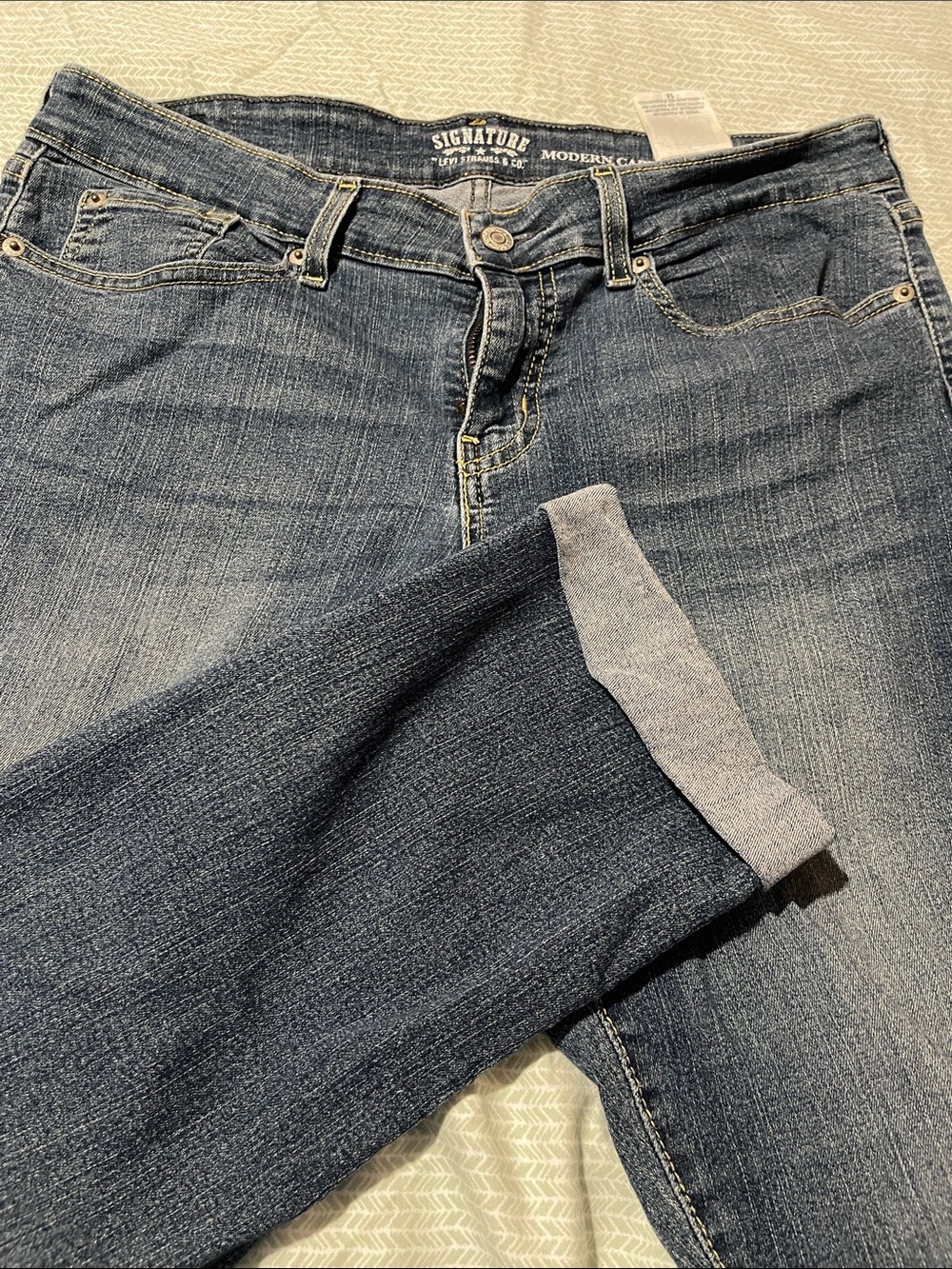 Signature Levi’s  Capri Women’s Jeans in Dark Blue Wash